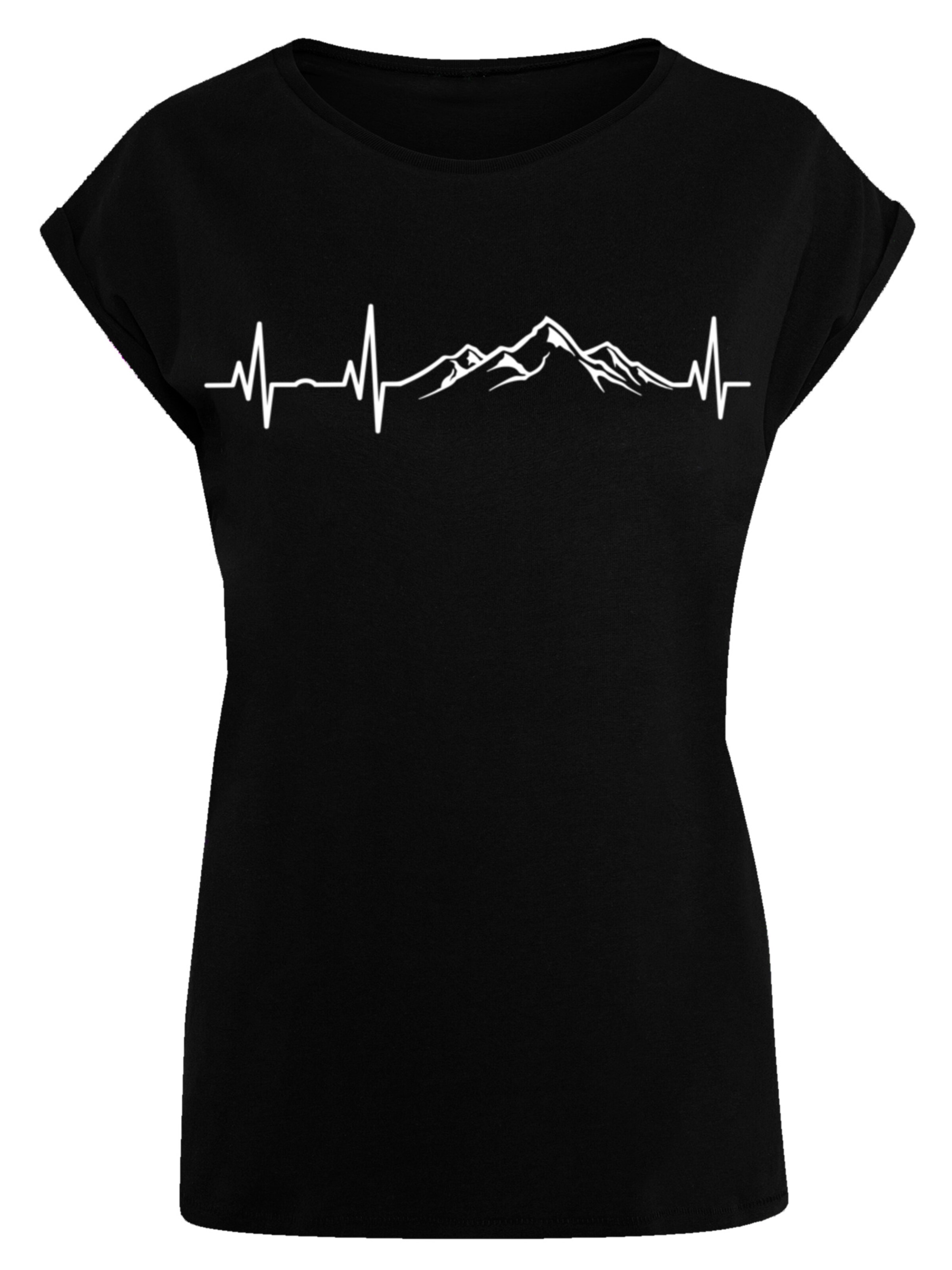 T-shirt 'Mountain Heartbeat' F4NT4STIC en noir : devant