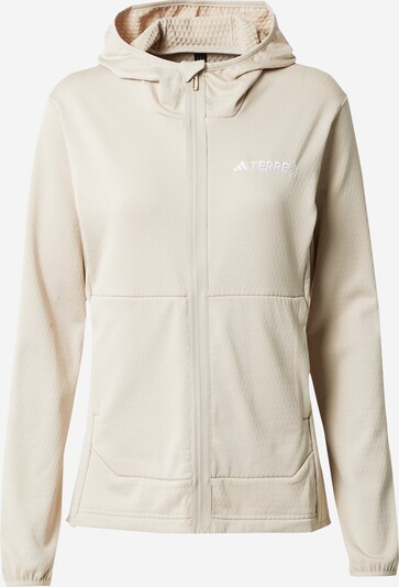 ADIDAS TERREX Funktionsfleecejacke 'Xperior' in beige / weiß, Produktansicht