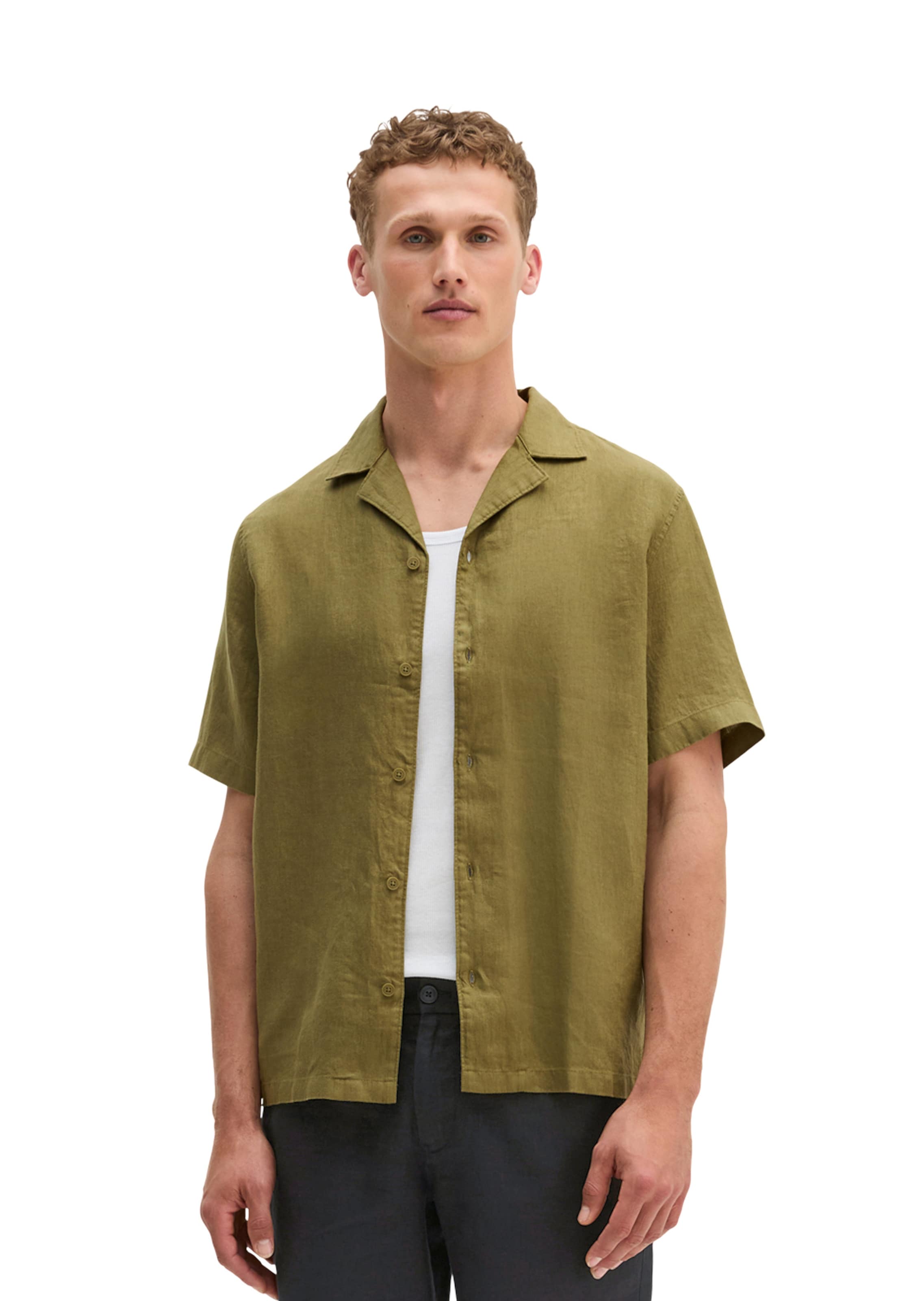 Marc O'Polo Regular fit Overhemd in Groen: voorkant