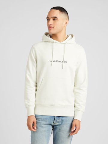 Calvin Klein Jeans Tréning póló 'Square Frequency' - fehér: elől