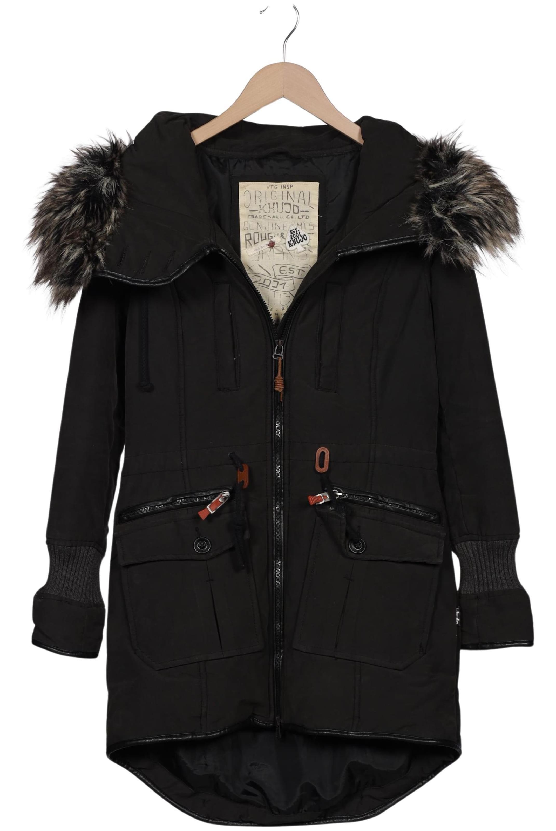 khujo Mantel M in Schwarz: Vorderseite