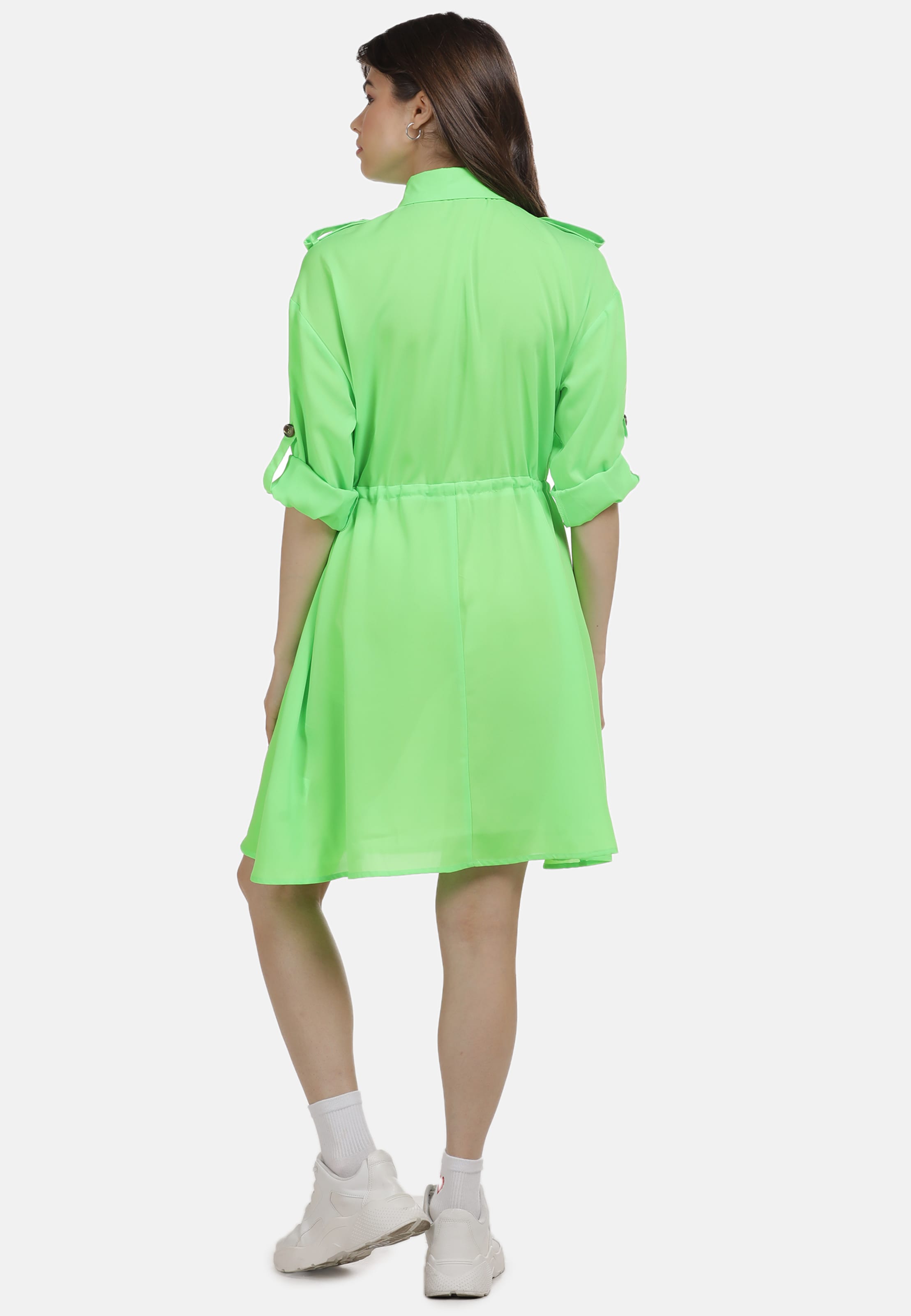Femme Robe-chemise MYMO en Vert Fluo 
