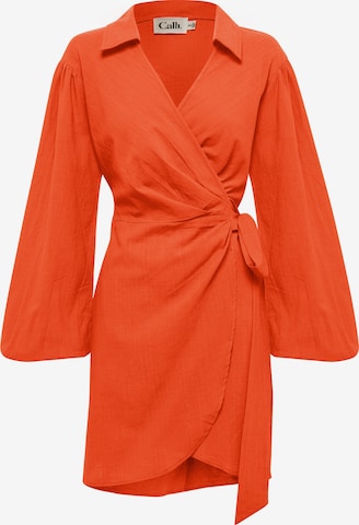 Calli Skjortklänning 'FELIX' i orange: framsida