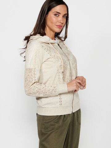 KOROSHI Zip-Up Hoodie in Beige