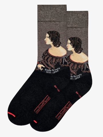 MuseARTa Socks 'Patrick Branwell Brontë - E. Brontë' in Brown: front