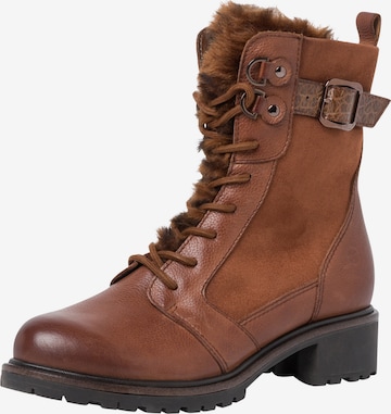 TAMARIS Lace-Up Ankle Boots in Brown: front