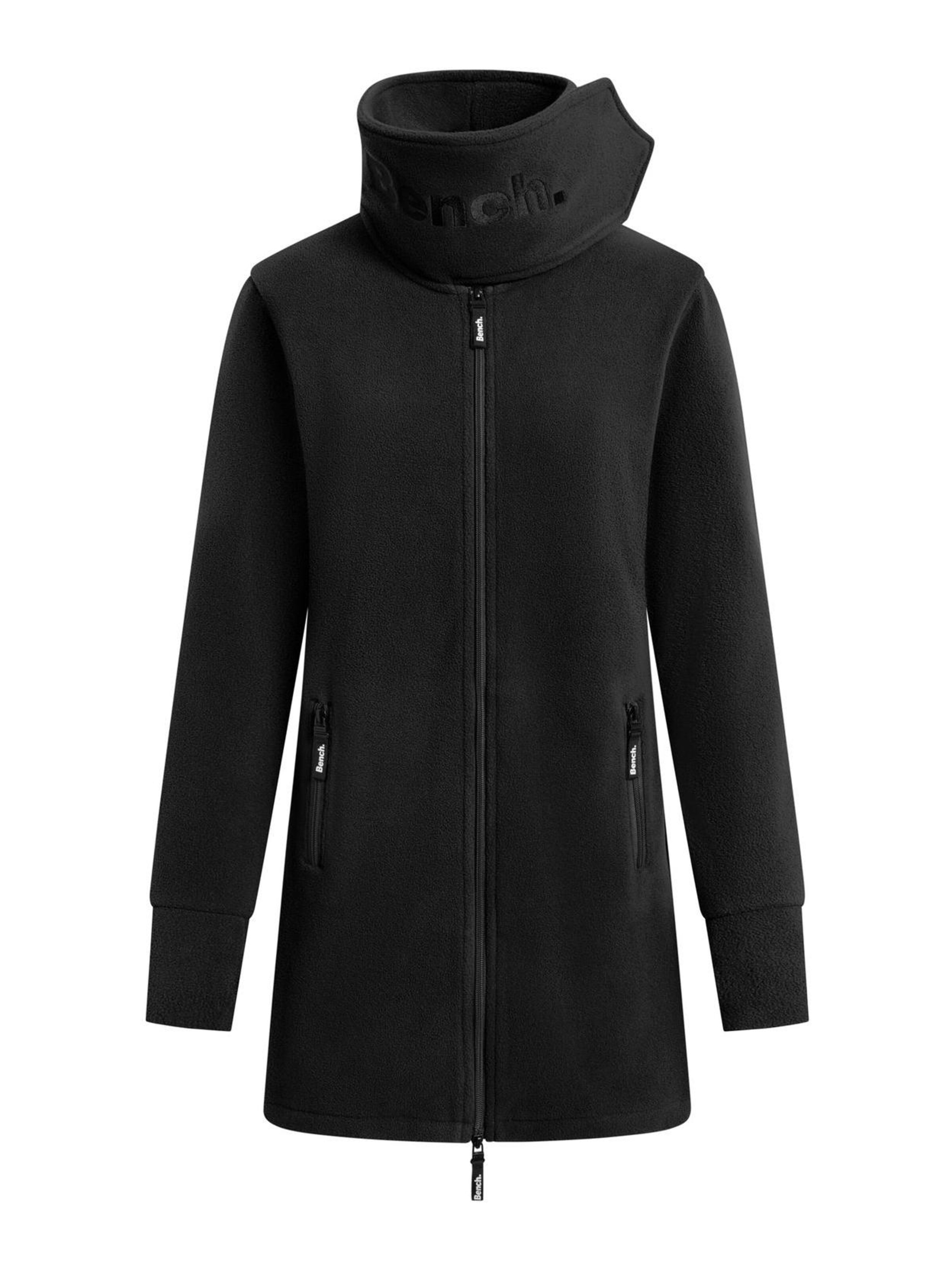 BENCH Fleecejacke 'Bridgit'‌‌‌ in Schwarz: Vorderseite
