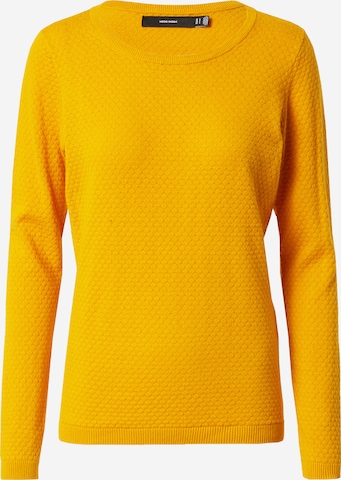 VERO MODA Sweter 'Care' w kolorze żółty: przód