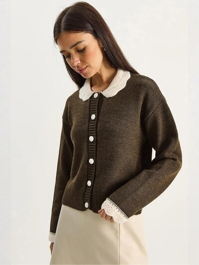 Bianco Lucci Casaco de malha em umbra / branco, Vista do artigo