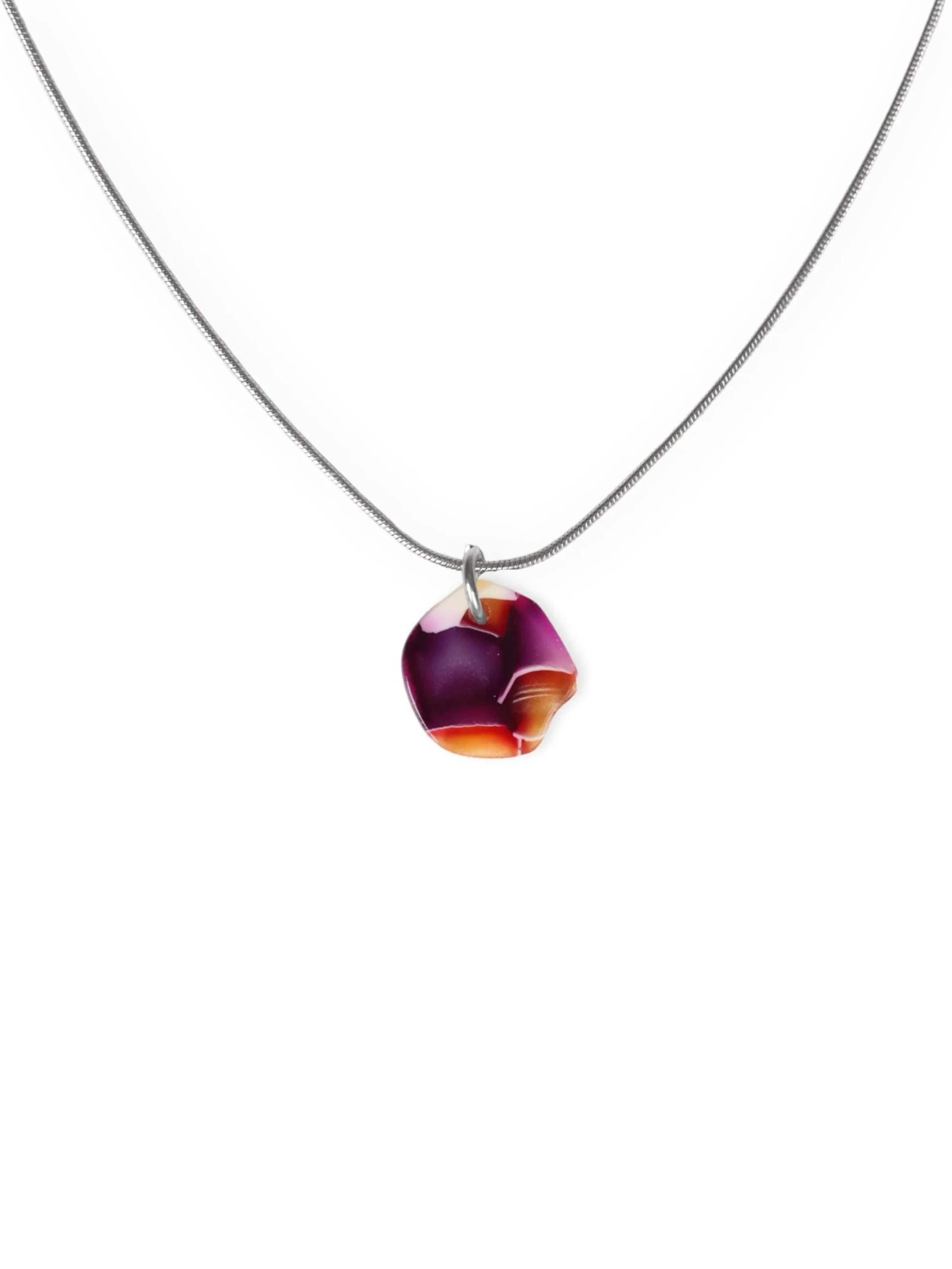 Fräulein Wunder - Colar 'Acetat Alice Silber' em roxo
