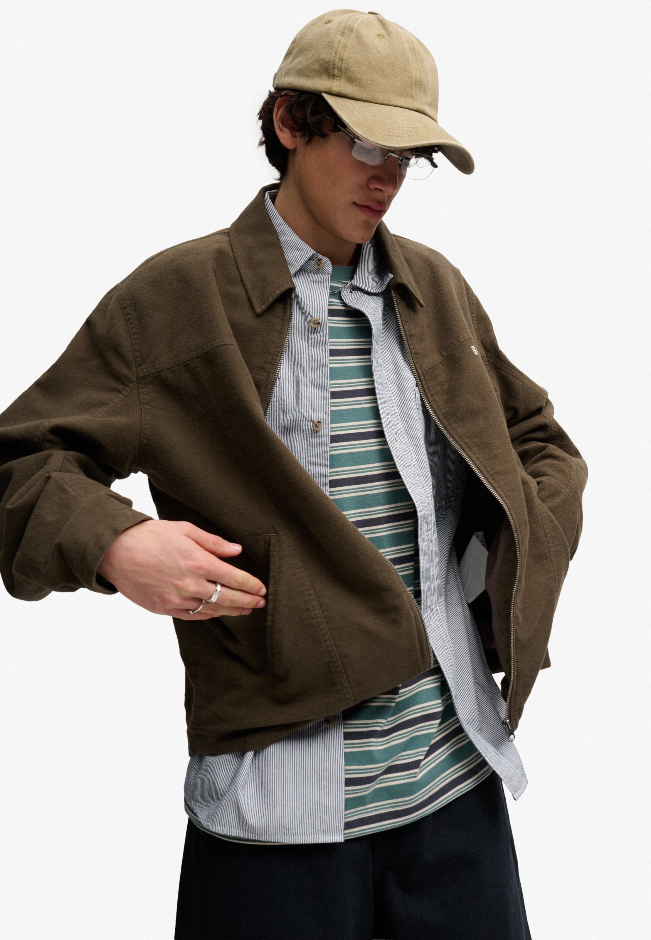 Veste mi-saison 'Bench x Superdry & Co Moleskin' BENCH en marron : devant