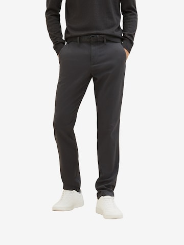 Coupe slim Pantalon chino TOM TAILOR en noir : devant