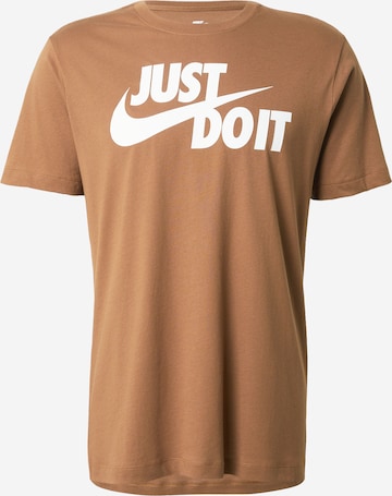 Nike Sportswear T-Shirt 'Swoosh' in Braun: Vorderseite