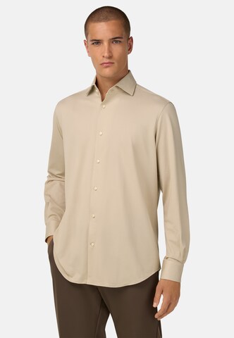 Boggi Milano Regular fit Button Up Shirt in Beige: front