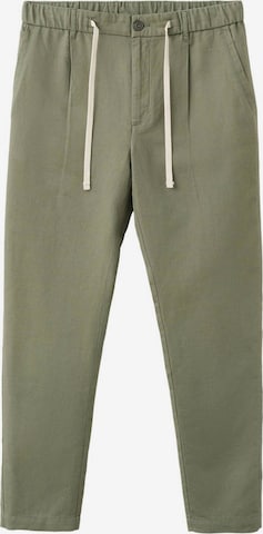 MANGO MAN Pleat-Front Pants 'Romelino' in Green: front