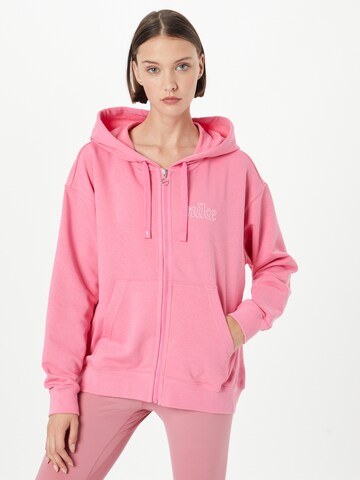 NIKE Athletic Zip-Up Hoodie in Pink: front