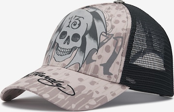 Cappello da baseball di Ed Hardy in grigio: frontale