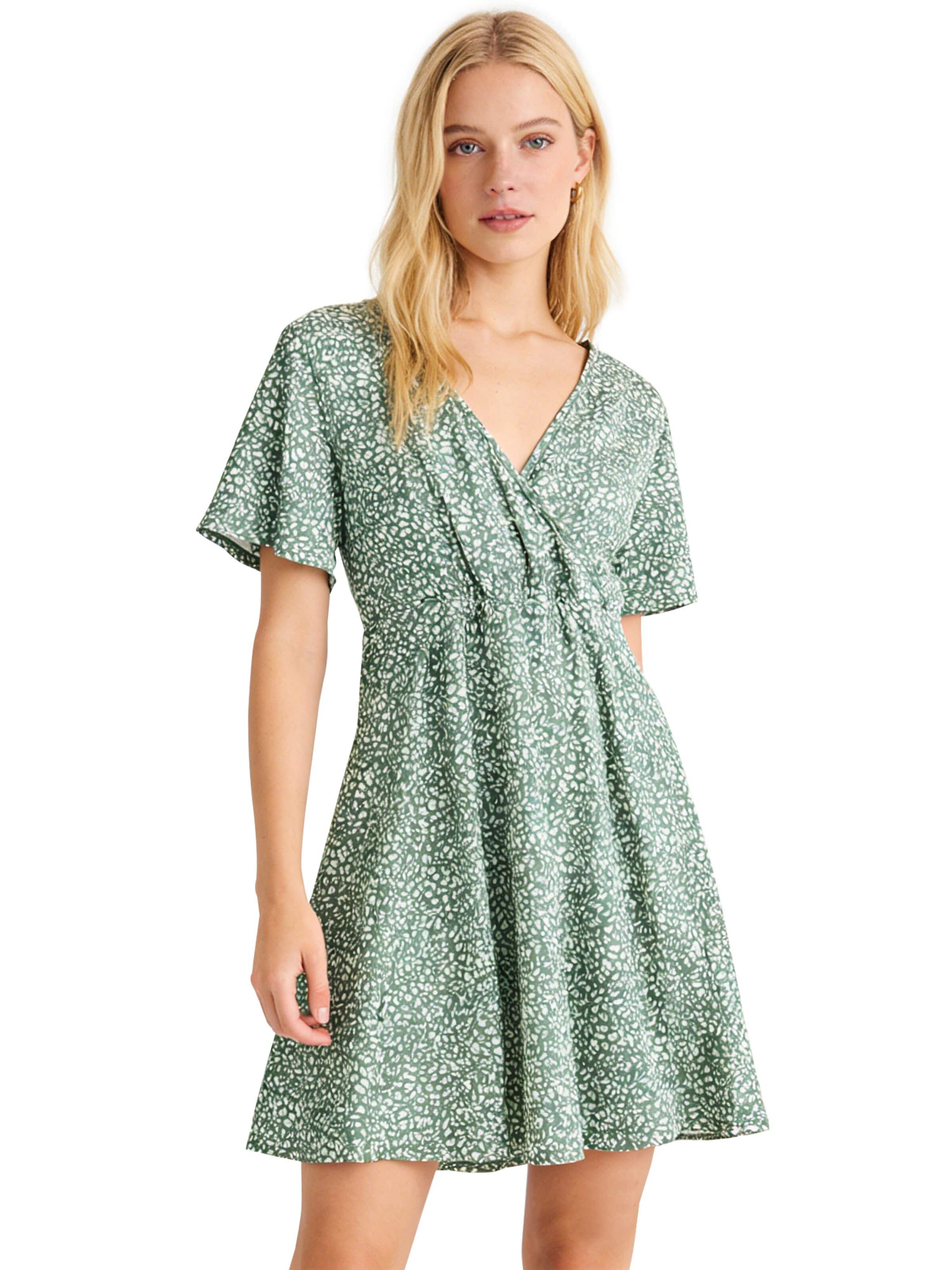 MEETWEE Zomerjurk 'Floral' in Groen: voorkant