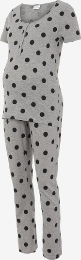 MAMALICIOUS Pyjama 'Mira Lia' in graumeliert / schwarz, Produktansicht
