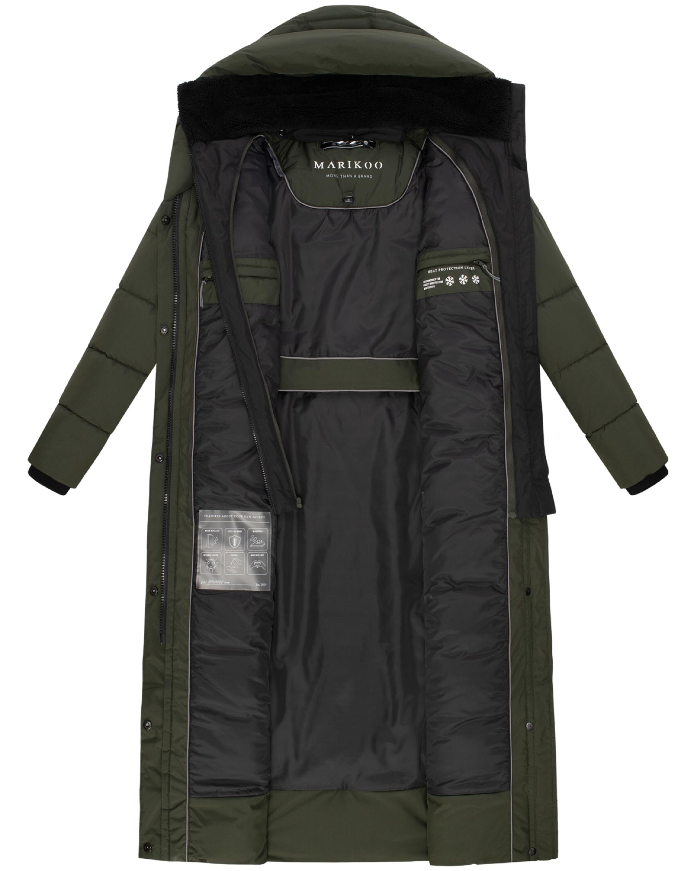 MARIKOO Winter Coat 'Pakoraa 16' in Green