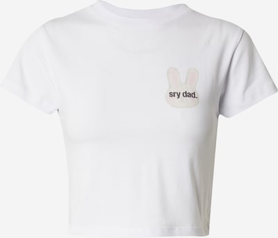 sry dad. T-shirt en blanc, Vue avec produit