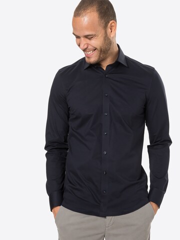 OLYMP - Slim Fit Camisa clássica em azul: frente