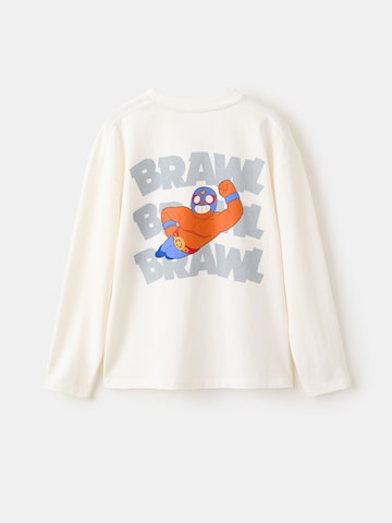 Tricou 'Brawbraw' de la MANGO KIDS pe alb