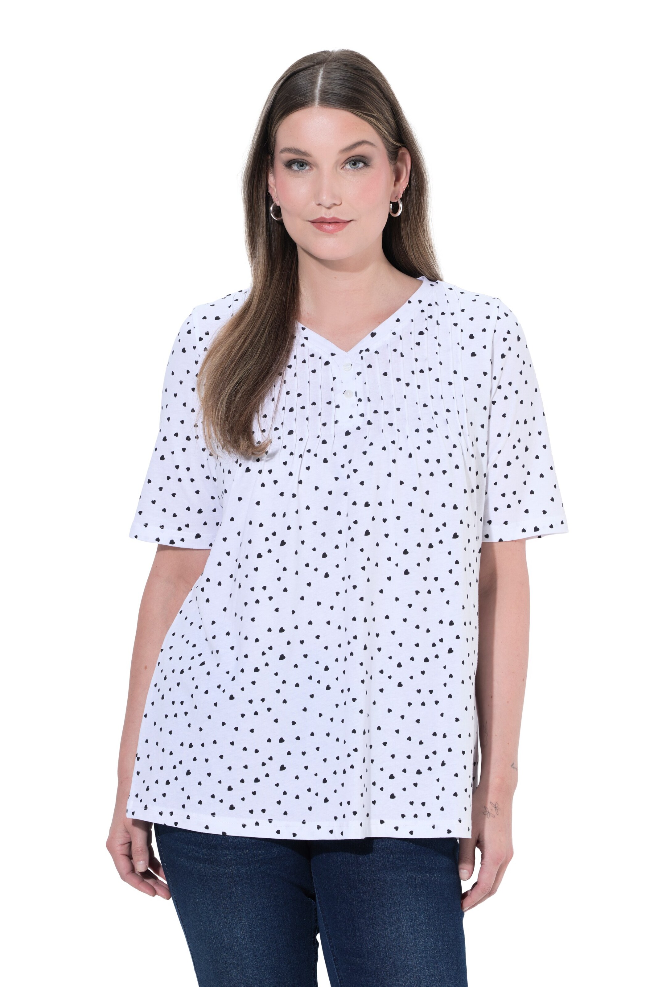 Ulla Popken Shirt in Weiß: Vorderseite