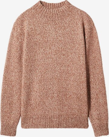 MANGO MAN Sweater 'fine' in Brown: front