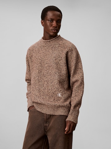 Calvin Klein Jeans Trui in Bruin: voorkant