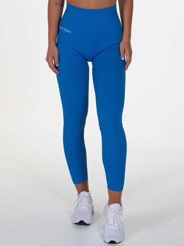 Divina Slimfit Leggings 'Wavy' in Blau: Vorderseite