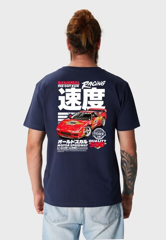 Oldskull Shirt in Blauw: voorkant