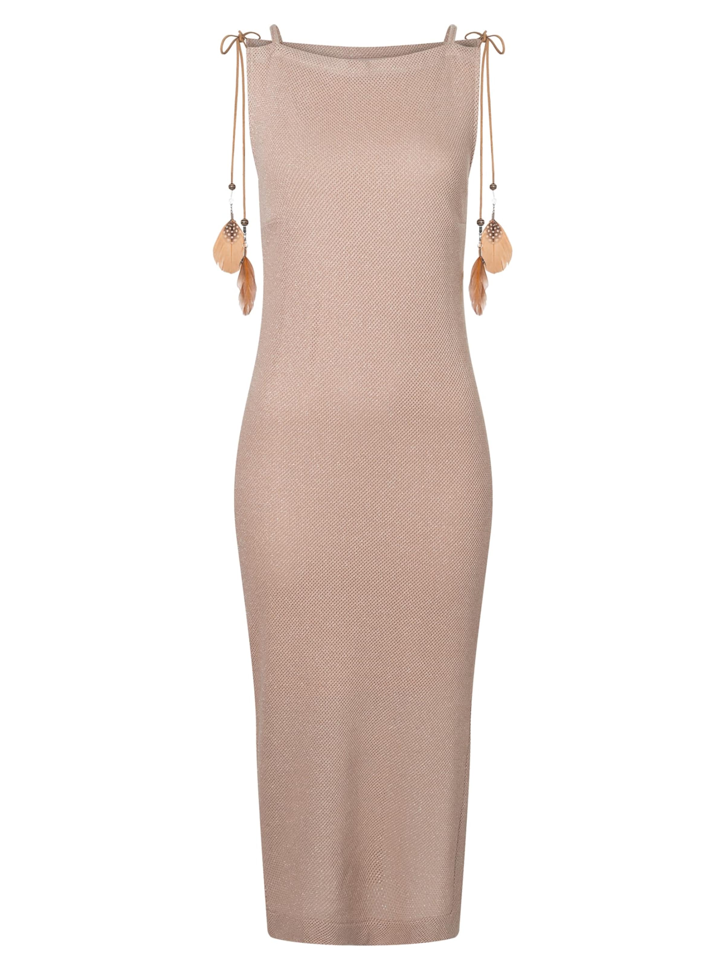 Ana Alcazar Strickkleid ' Danis ' in Beige: Vorderseite