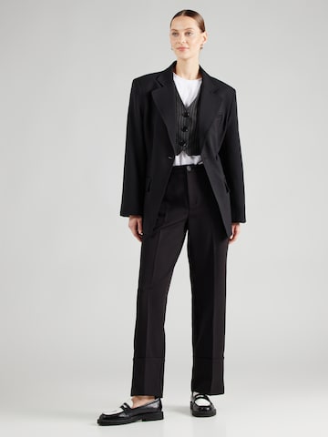 Wide Leg Pantalon à plis 'ONLORIDA' ONLY en noir