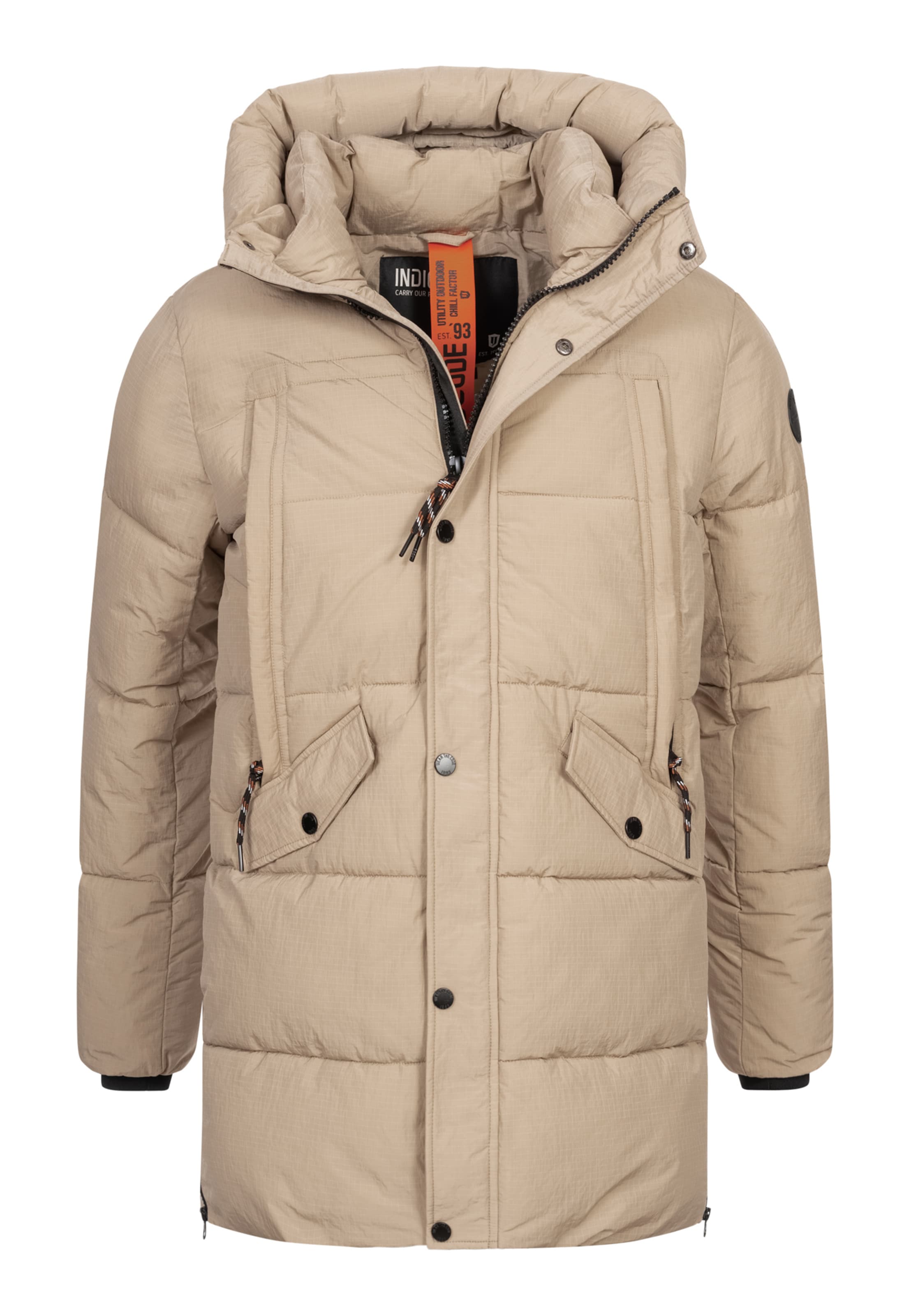 INDICODE JEANS Winterparka 'Kasper' in Beige: voorkant