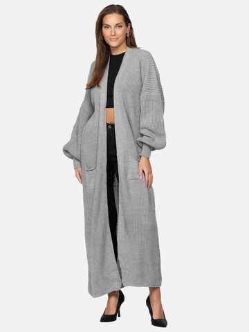 Elara Gebreide mantel in Grijs: voorkant