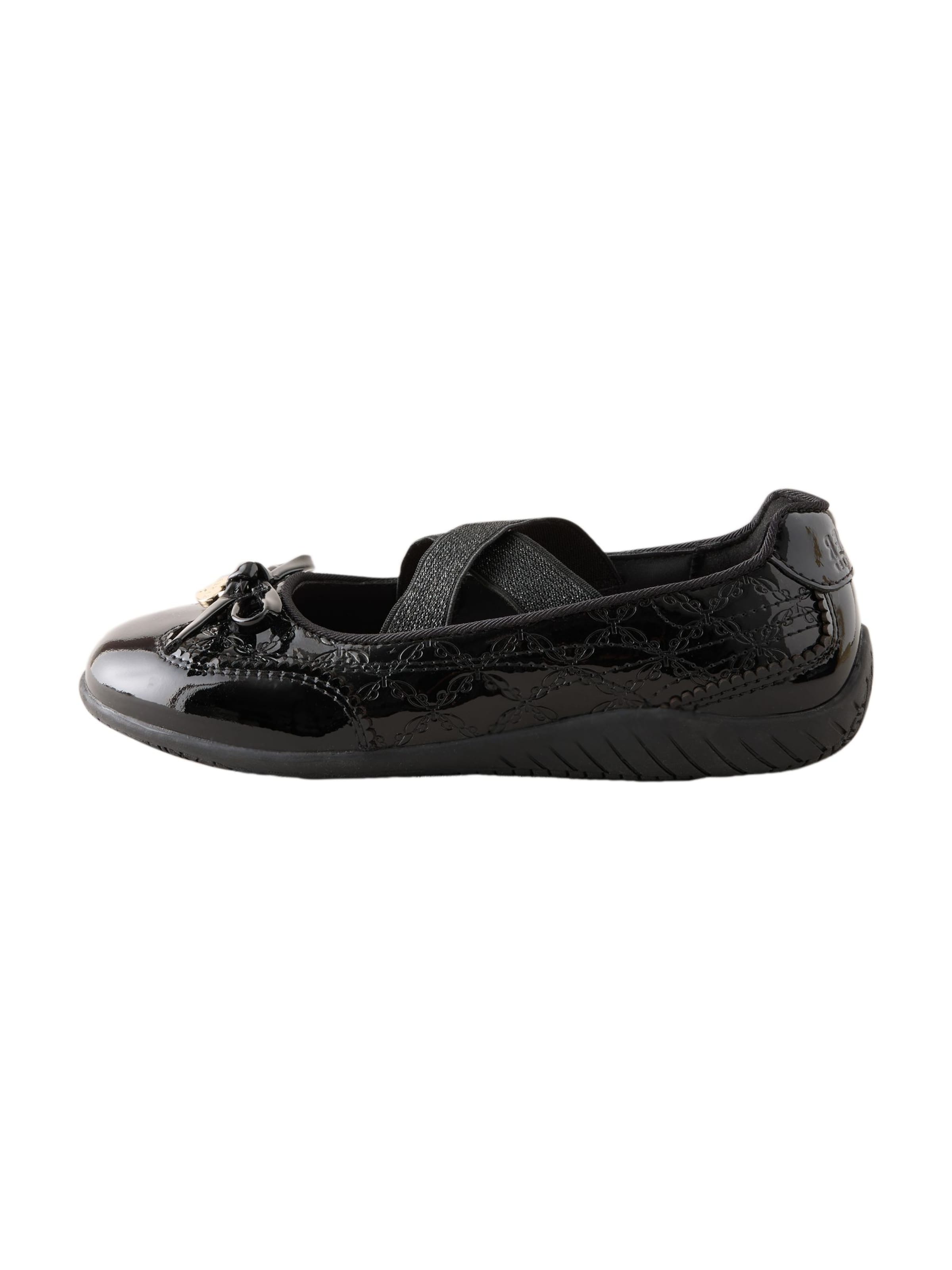 Balerini 'Back to School' de la Baker by Ted Baker pe negru: față