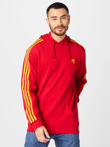 sarkans ADIDAS ORIGINALS Sportisks džemperis '3-Stripes': no priekšpuses