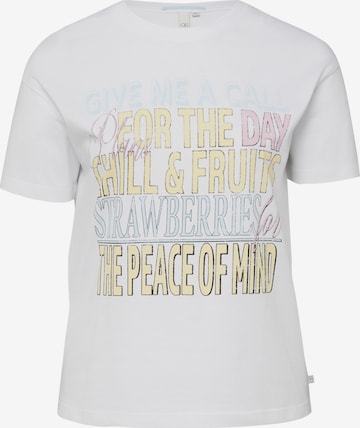 T-shirt QS en blanc : devant