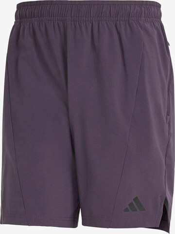 ADIDAS PERFORMANCE Workout Pants 'Designed For Training' in Purple: front