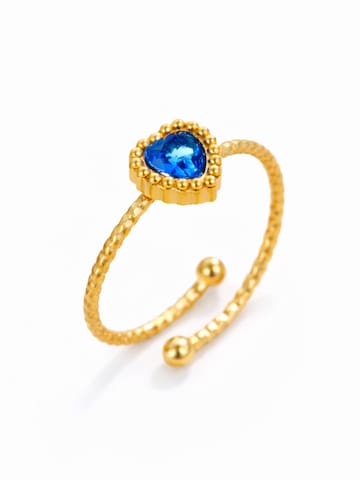 Pure Schmuck Ring 'Garden Heart Ring | Bridgerton' in Blau: Vorderseite