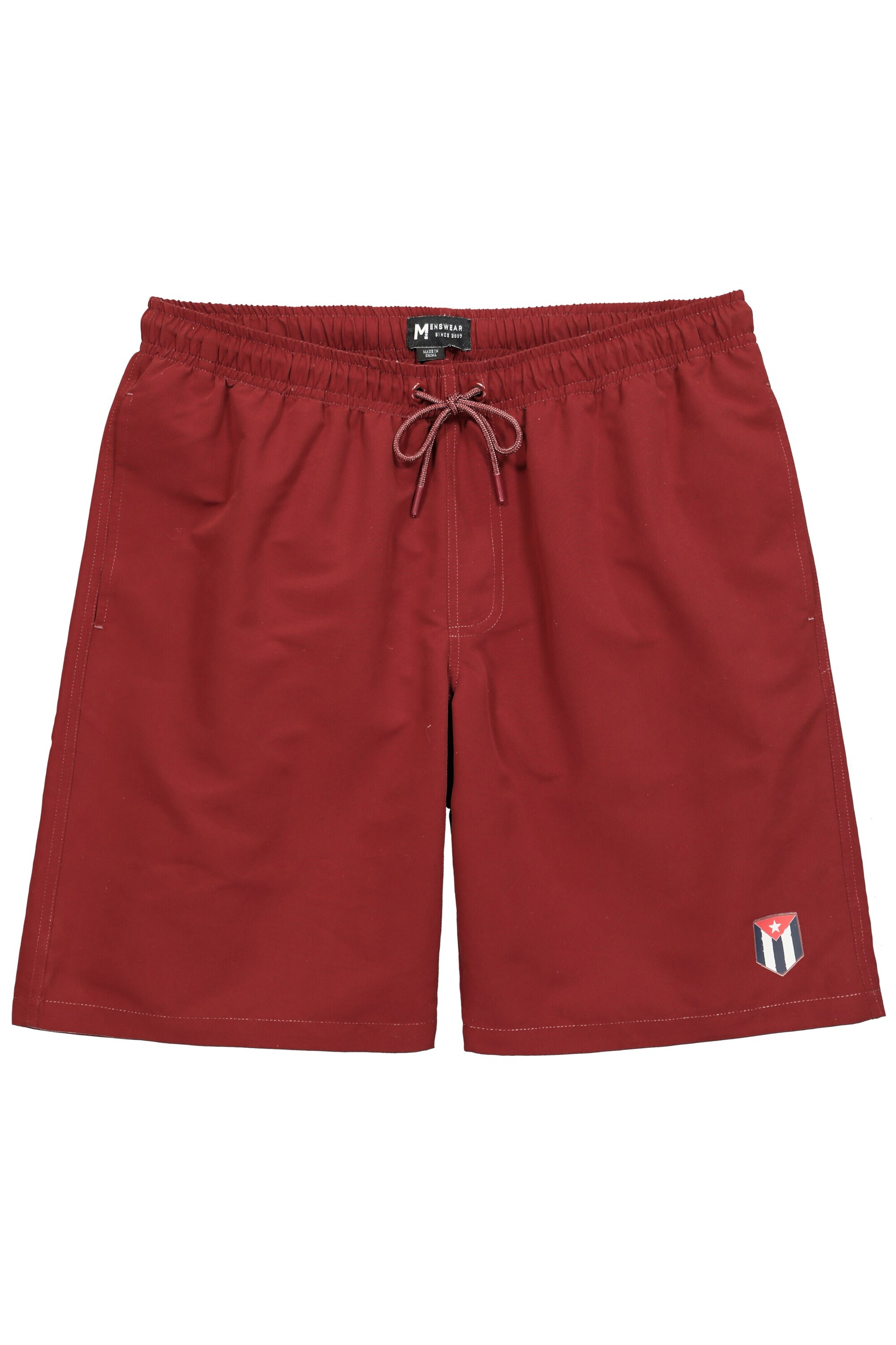 Men Plus Badeshorts in Rot: Vorderseite