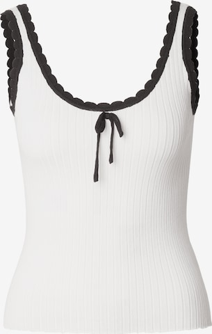 Top in maglia di Estelou in bianco: frontale