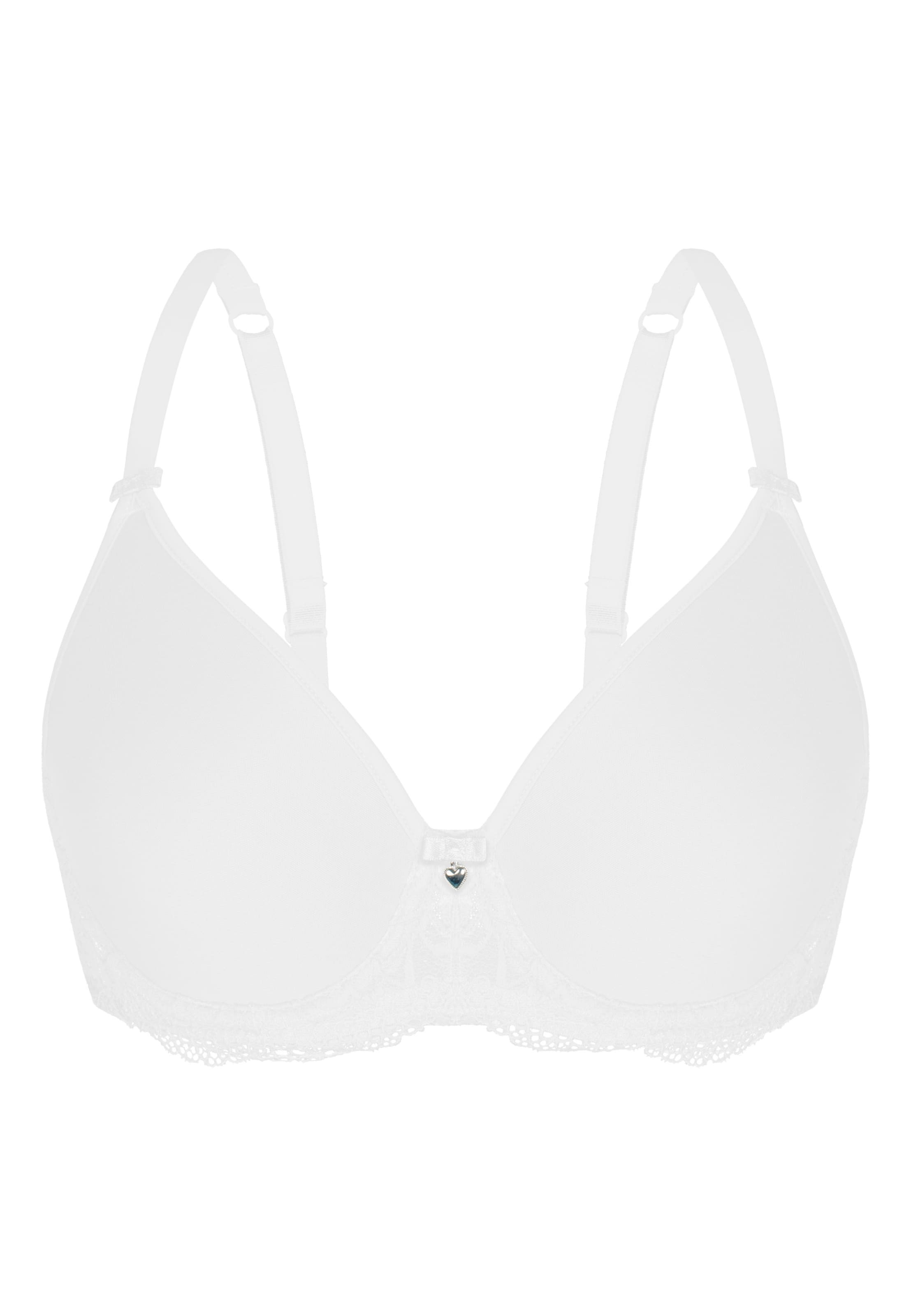 sassa T-Shirt BH 'BEAUTIFUL ROSE' in Weiß: Vorderseite