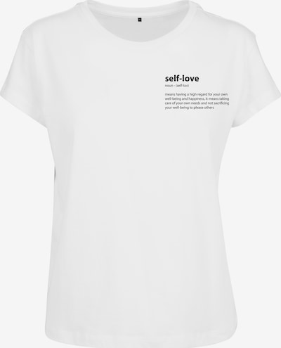 Merchcode T-shirt 'Self Love' en noir / blanc, Vue avec produit