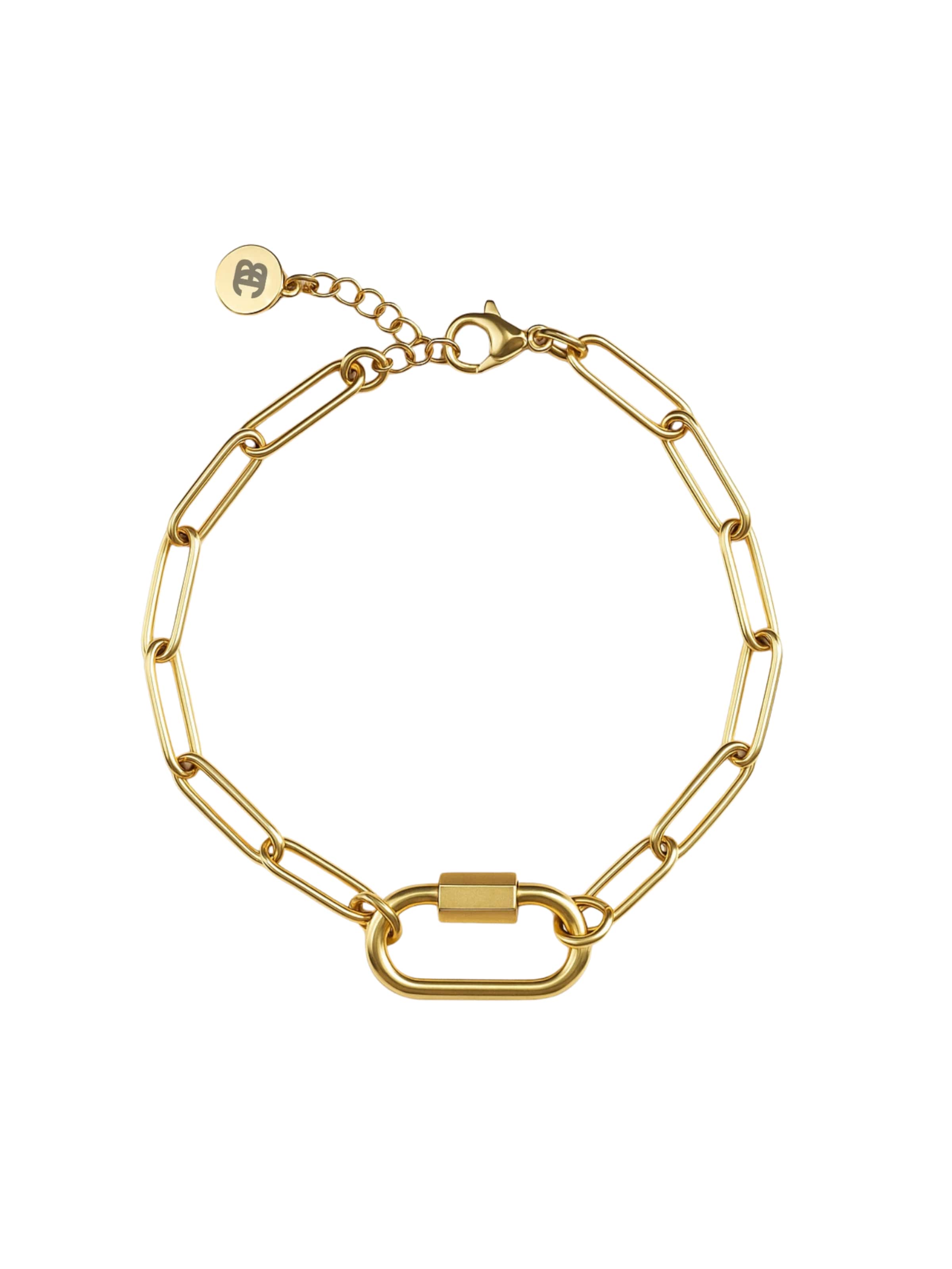 BEACH TO THE CITY Bracelet 'BEACH Paperclip' in Gold: front