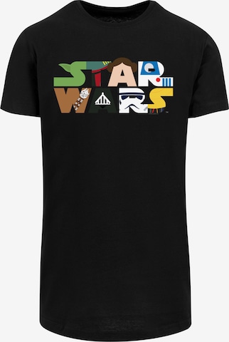 F4NT4STIC Shirt 'Star Wars Character' in Zwart: voorkant