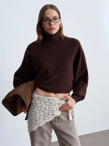 Dilvin - Pullover oversized em castanho