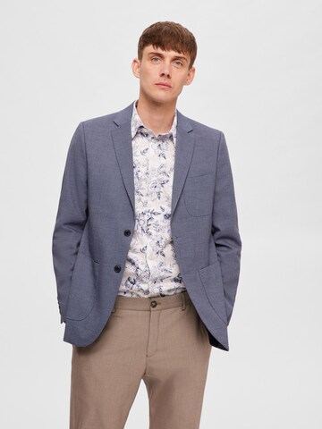 Coupe slim Veste de costume 'Gabe' SELECTED HOMME en bleu : devant