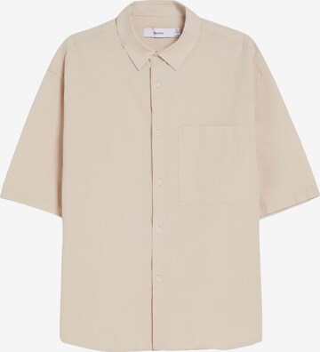 Bershka Comfort fit Button Up Shirt in Beige: front